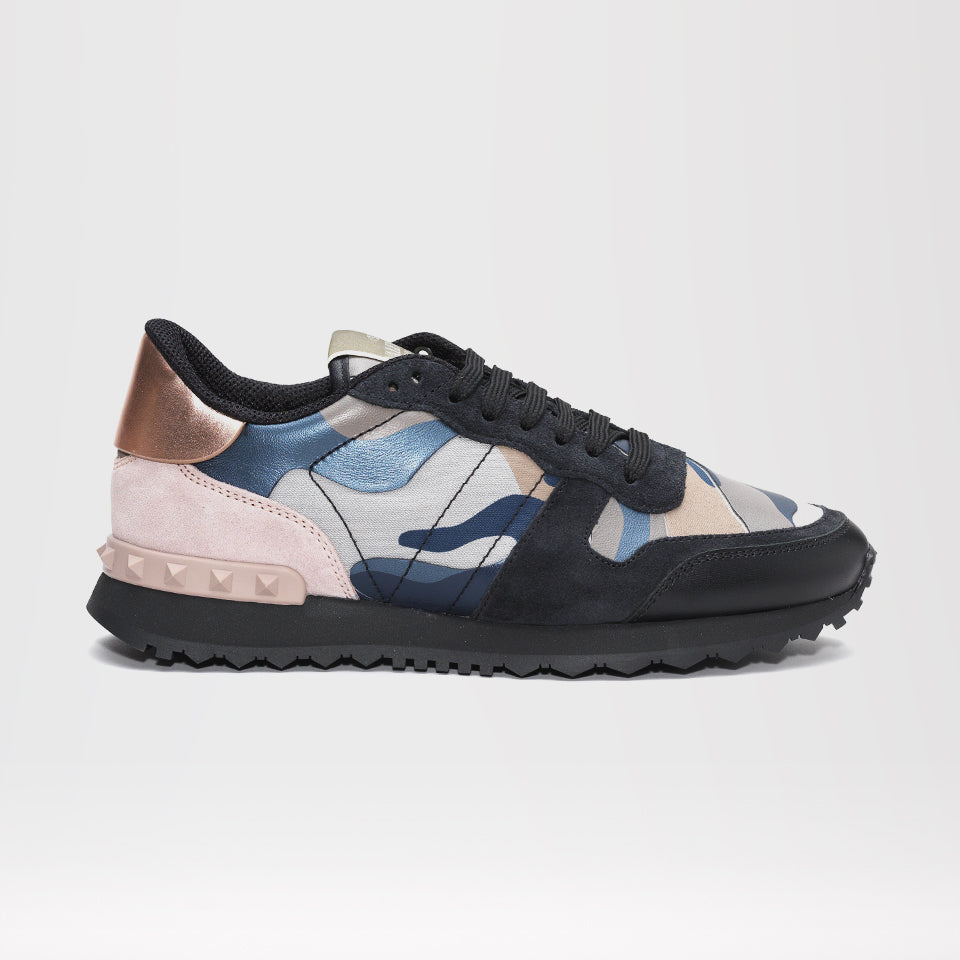 valentino trainers black and pink