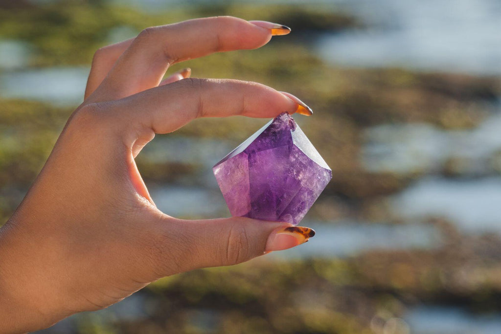 blue apatite and amethyst