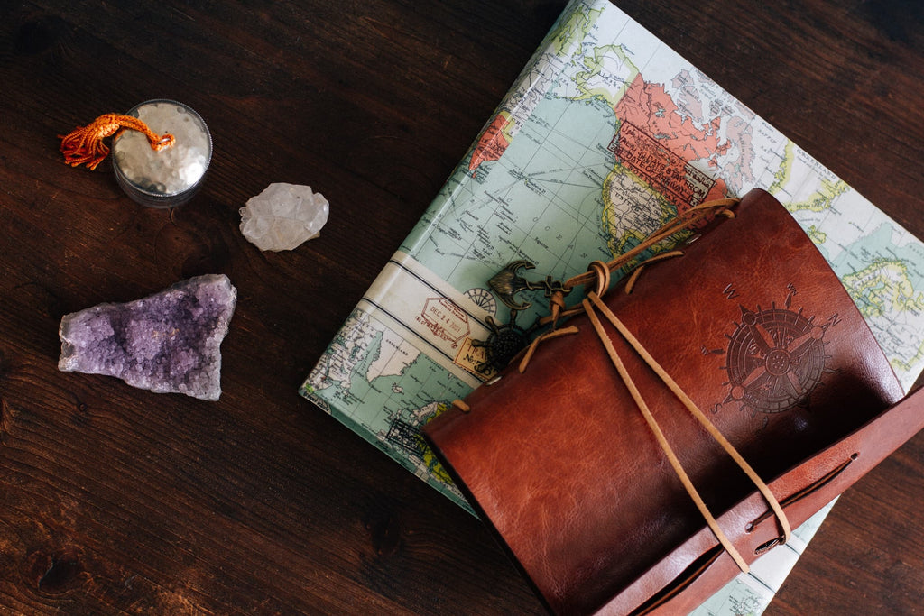 Journal with amethyst raw crystal