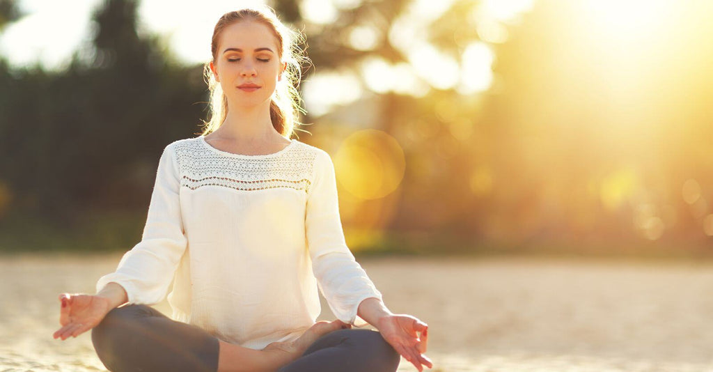 woman practicing meditation