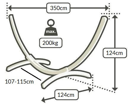 metal arc hammock stand dimensions