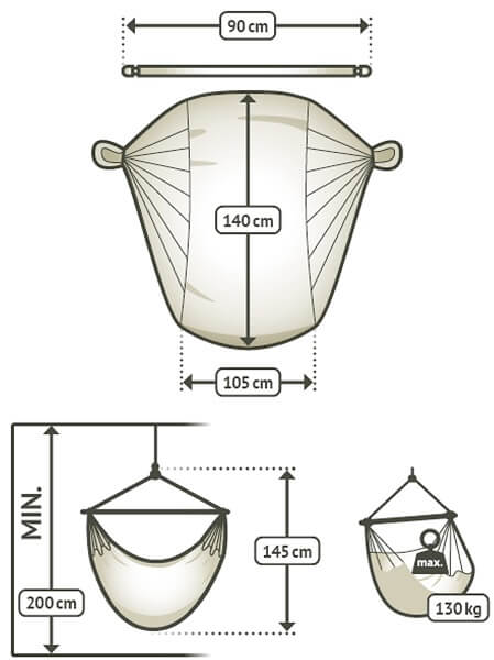 single size chair hammock dimensions