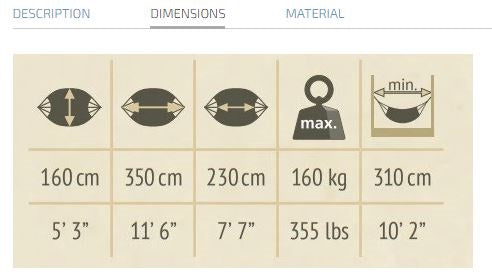 Hammock Sizing and Dimensions