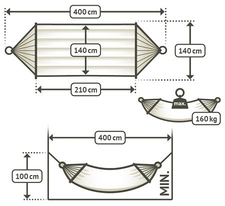 Spreader Bar king hammock dimensions