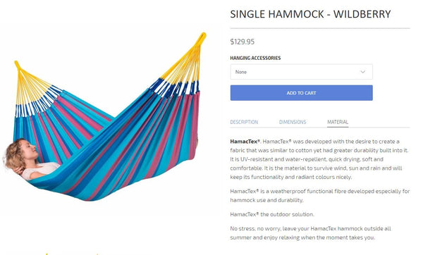 Hammock Material Section