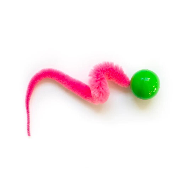 Wiggly Ping Ball Rolling Ball with Fuzzy Tail Cat Toy