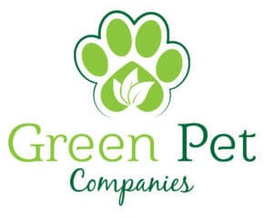 Green Pet Companies logo: A green paw print with a white leaf.