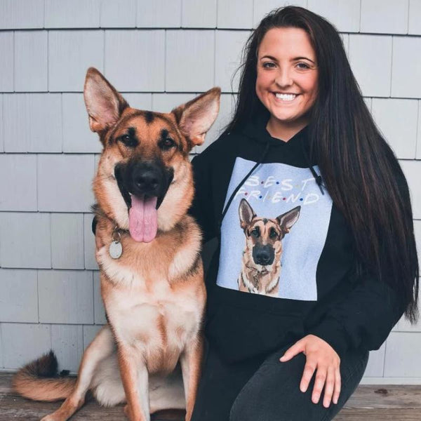 sweatshirt with dogs face on it