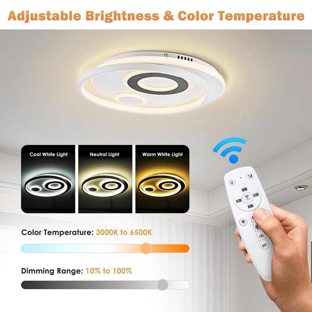 TheLAShop LED Flush Circle Ceiling Light with Remote - Image 3