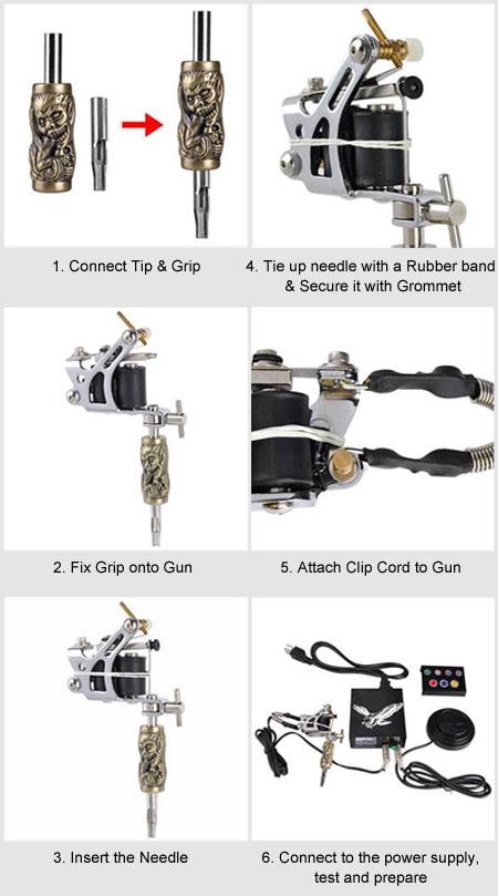 AW Tattoo Machine Kit Complete 8 Machine Guns 54 Color Ink Power Supply  Professional Equipment Foot Pedal Needles Grips Carry Case for Tattoo  Artists