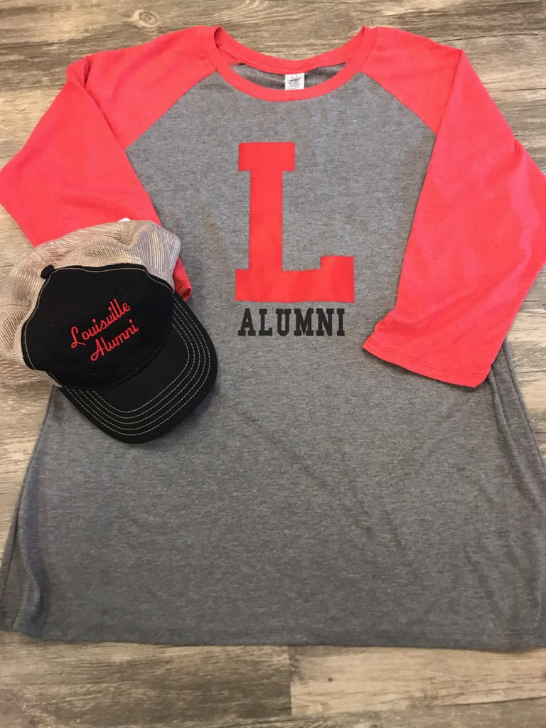 Custom Raglan Tshirt and Ball Cap Louisville Alumni by Sew Cute by Katie