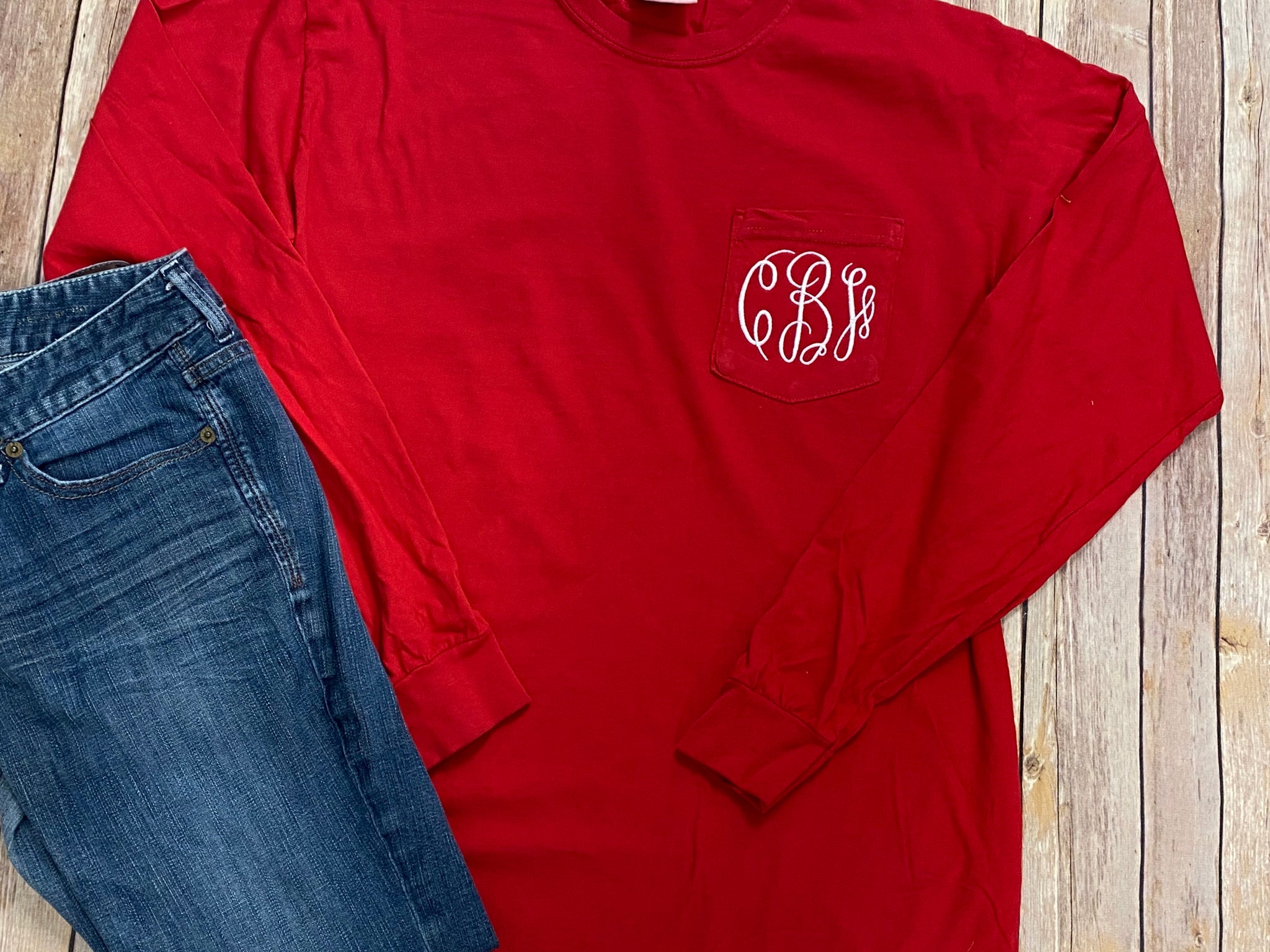 red comfort colors shirt