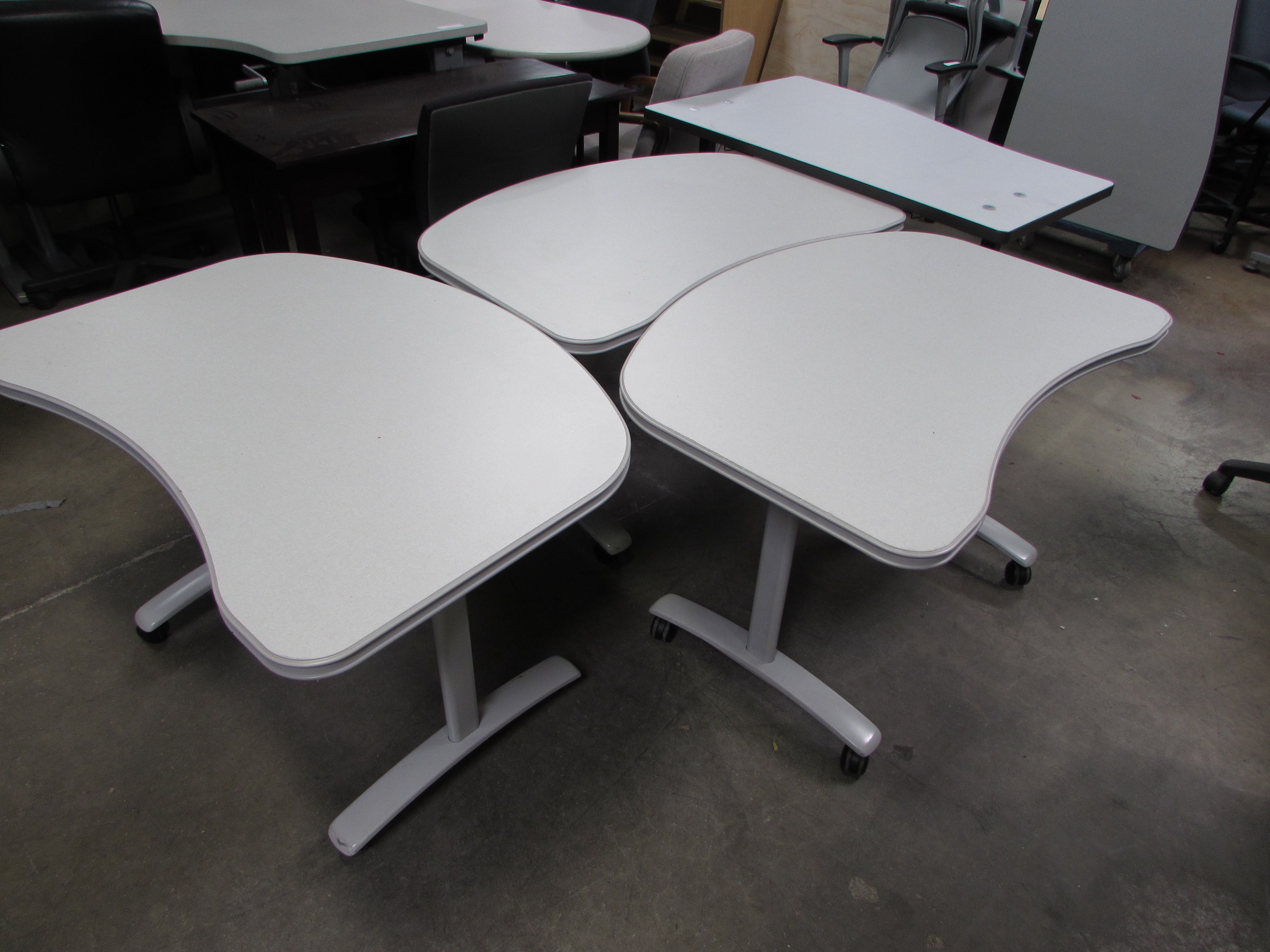 Mobile Work Tables Office Tables Kidney Shaped Recycled