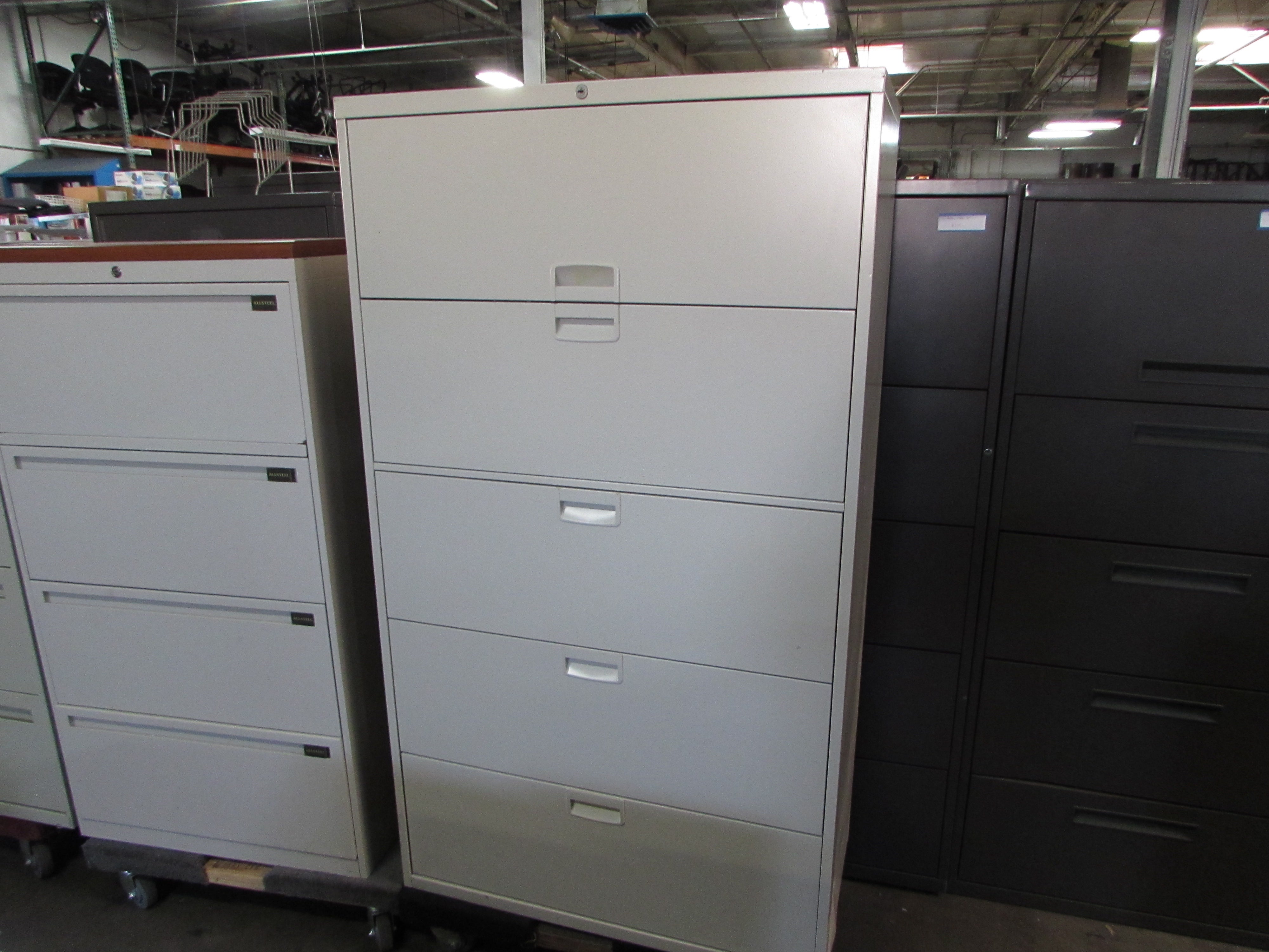 Beige Steelcase 5 Drawer 36 Lateral File Cabinet Recycled Office Furnishings