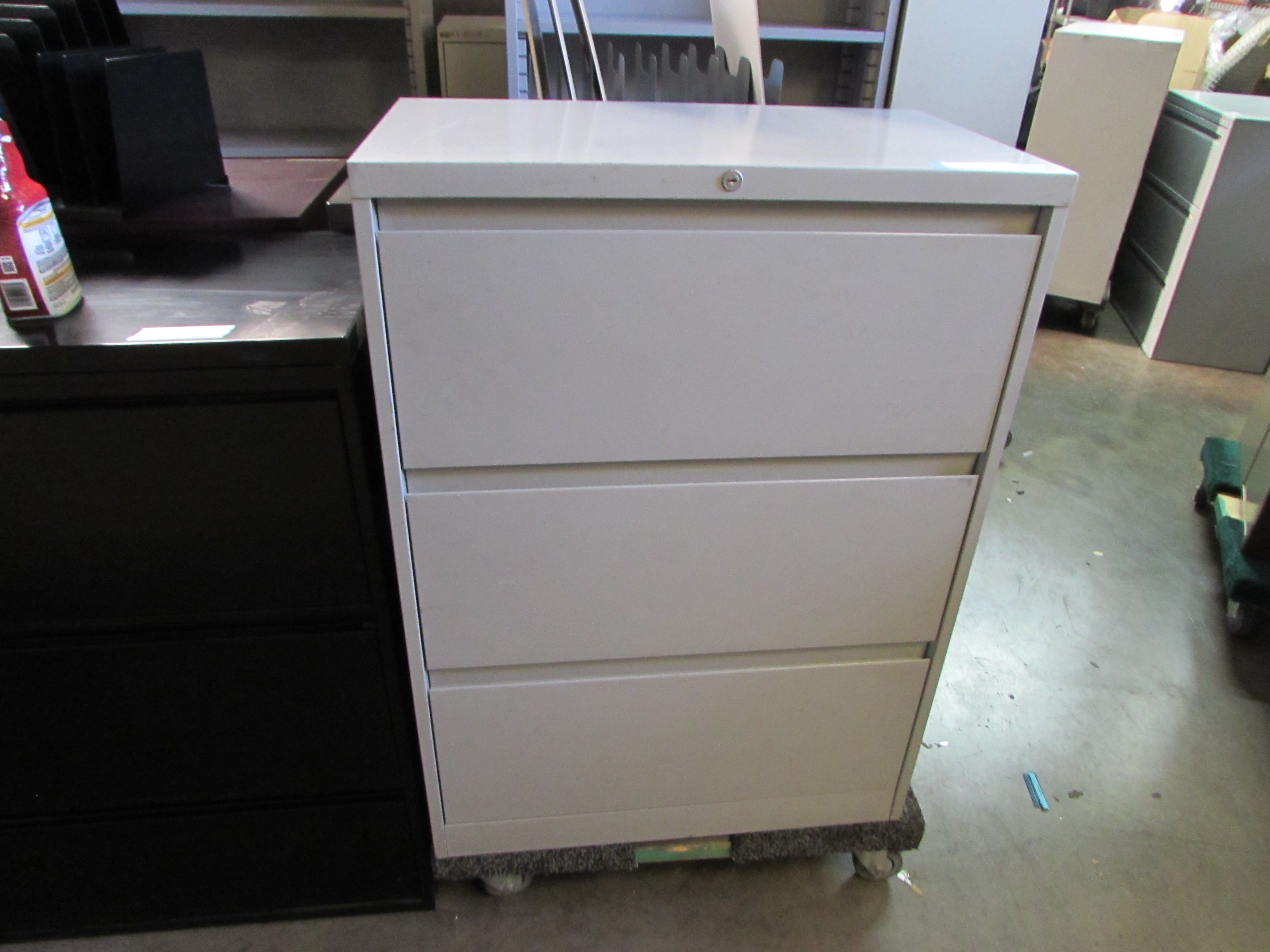 Grey Steelcase 3 Drawer 30 Lateral File Cabinet Recycled Office