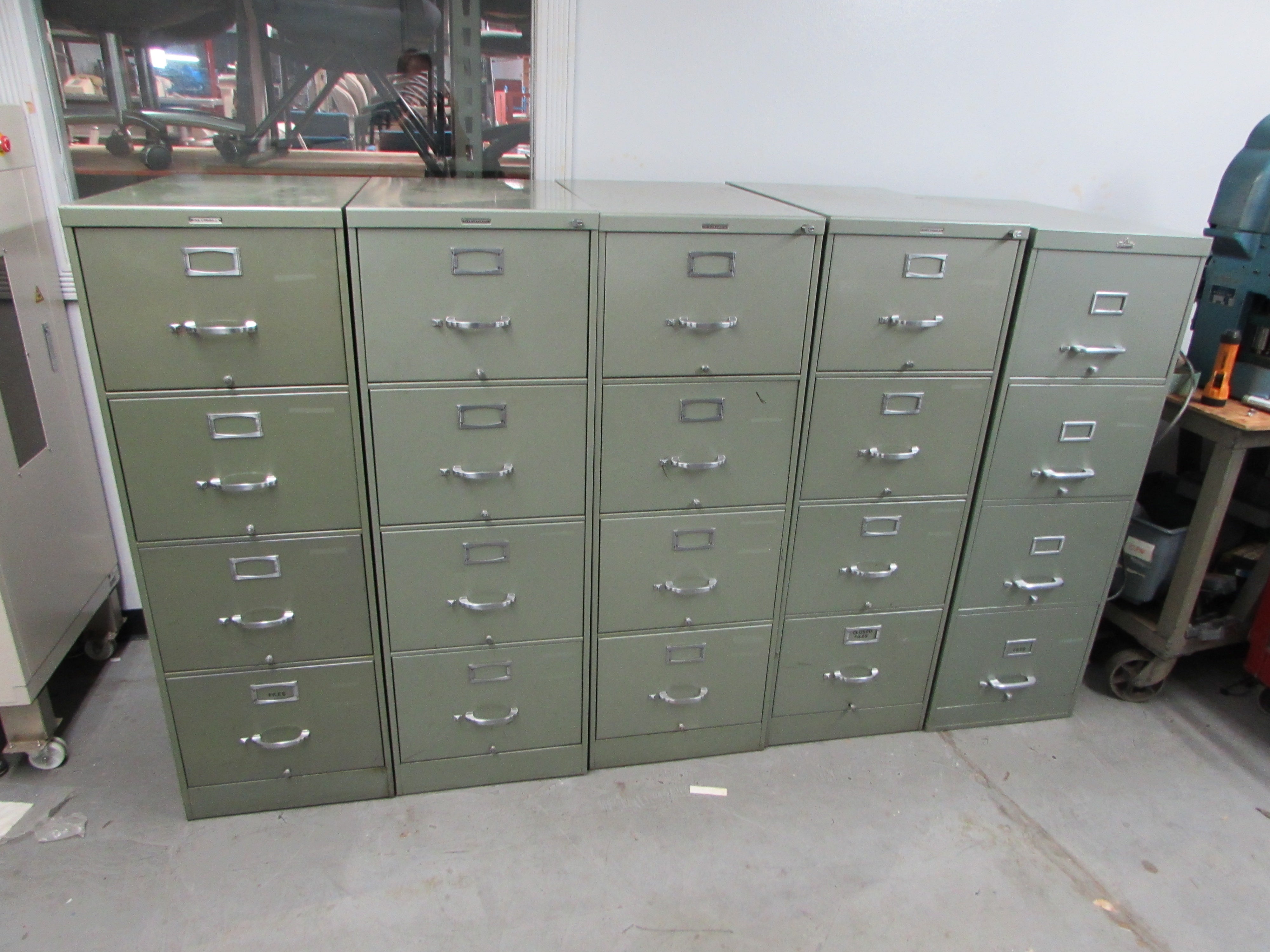 Vintage Steel 4 Drawer Legal File Cabinets By Steelcase Recycled