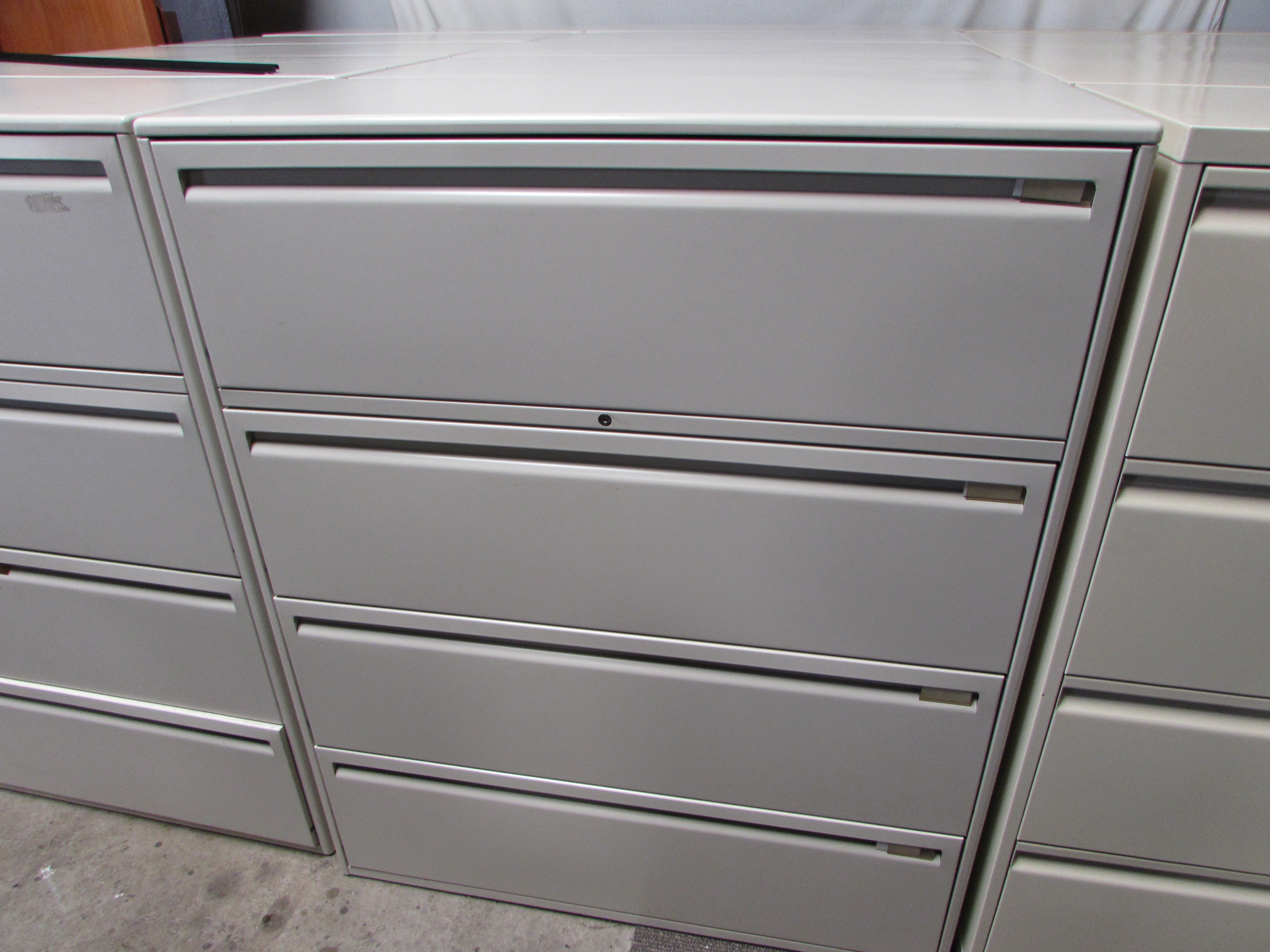 Haworth Off White 4 Drawer 42 Wide Lateral File Cabinets