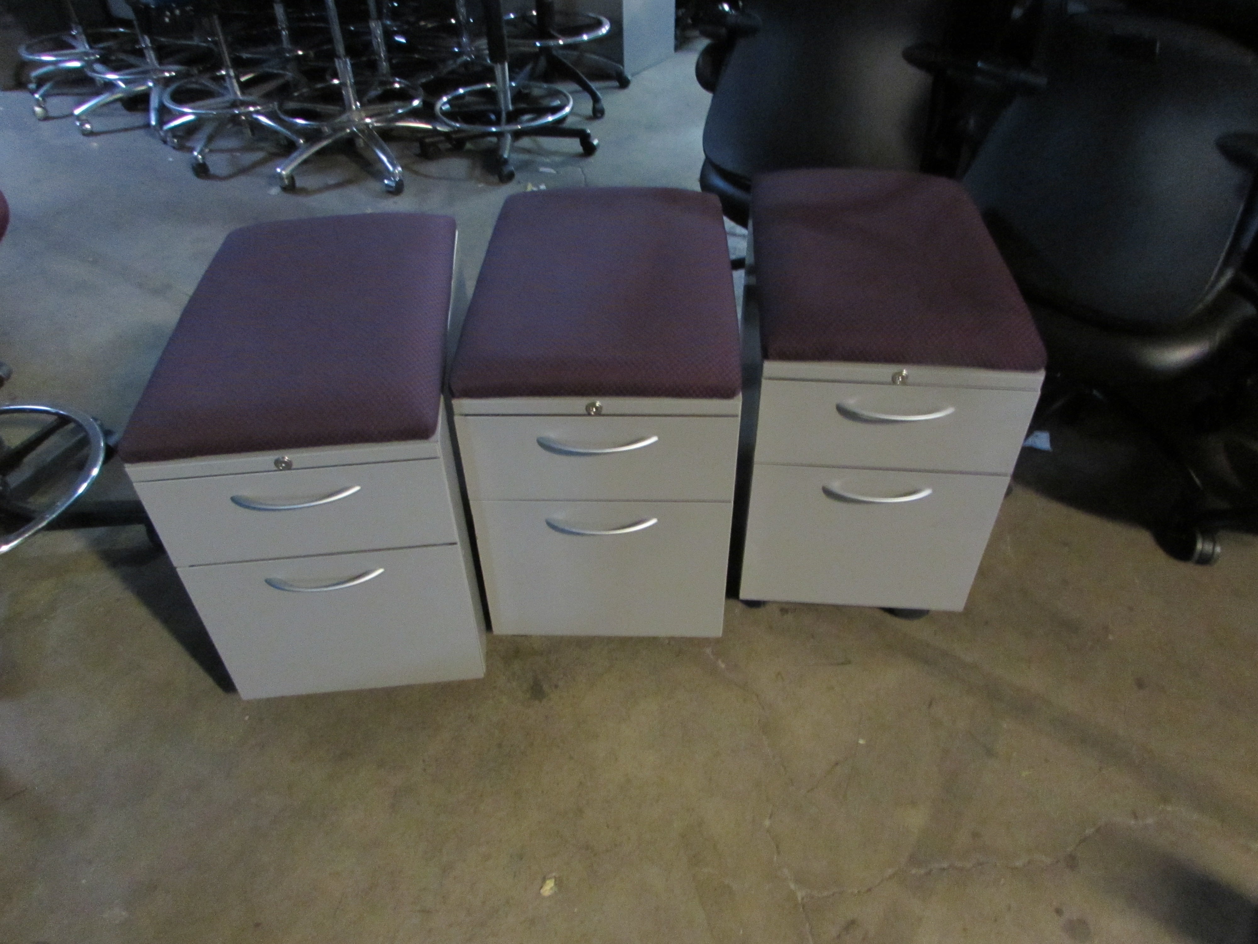 Allsteel Pedestal File Cabinets With Fabric Tops Recycled Office