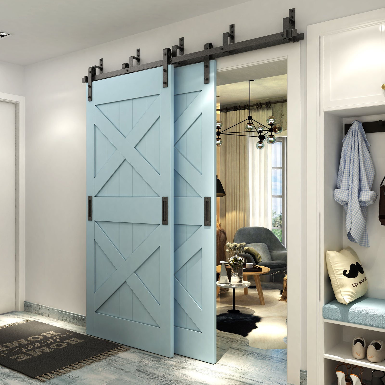 How to build double bypass barn doors