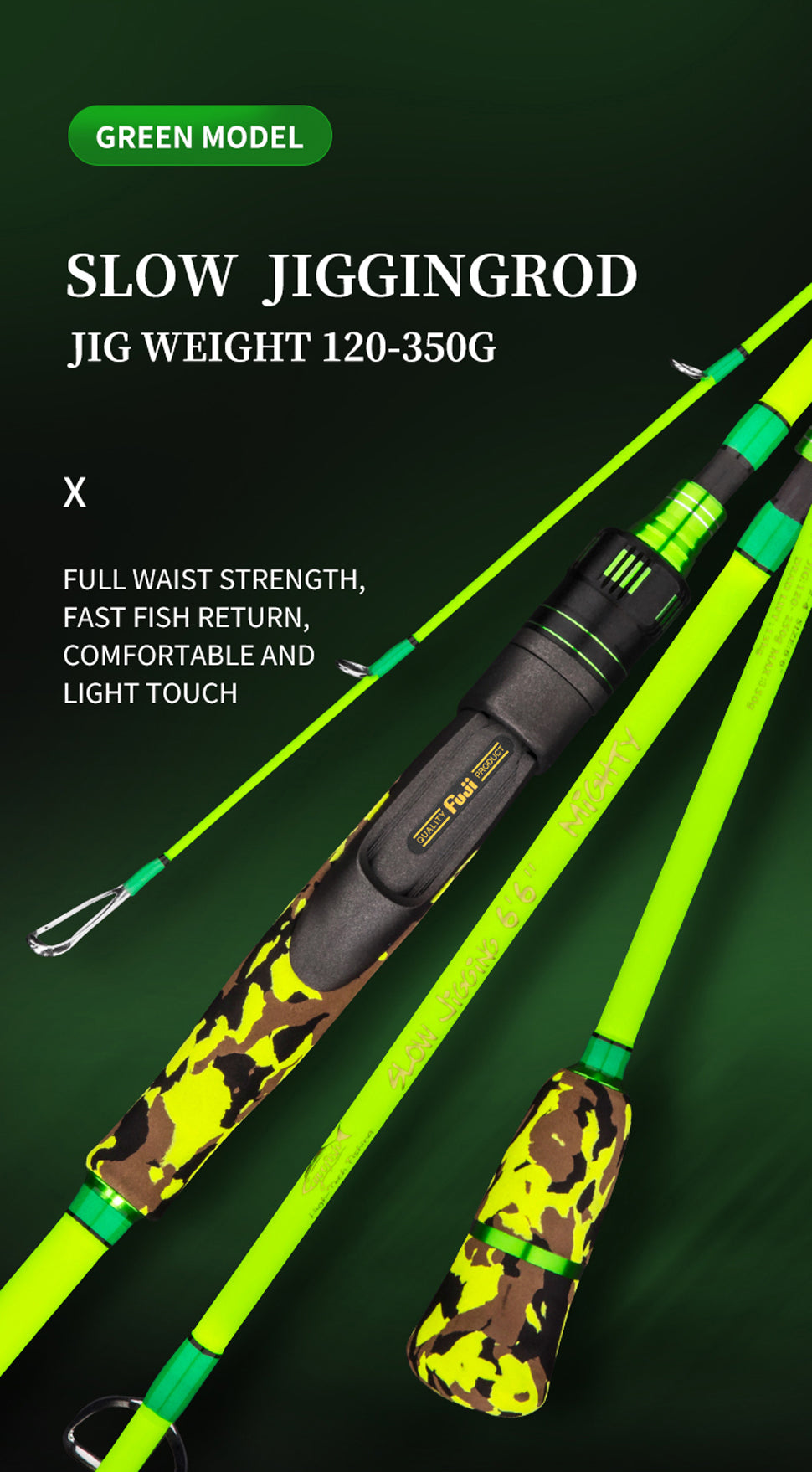 GOOFISH Saltwater Solid Tip Solid Blank Slow Jigging Rod 1.95m(6'6) Japan Nano Chemical Technology 1Piece / Casting / Straight
