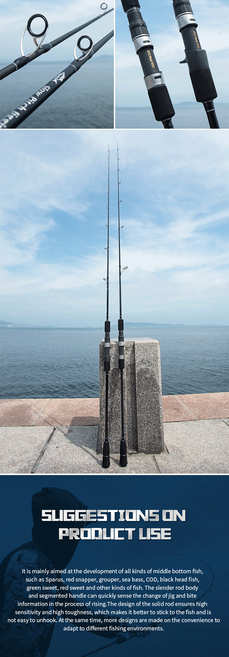 GOOFISH® Solid Nano Blank Series, Matte Black Fuji Setting 6'6(195cm) –  Goofish® Rod-More Than Fishing