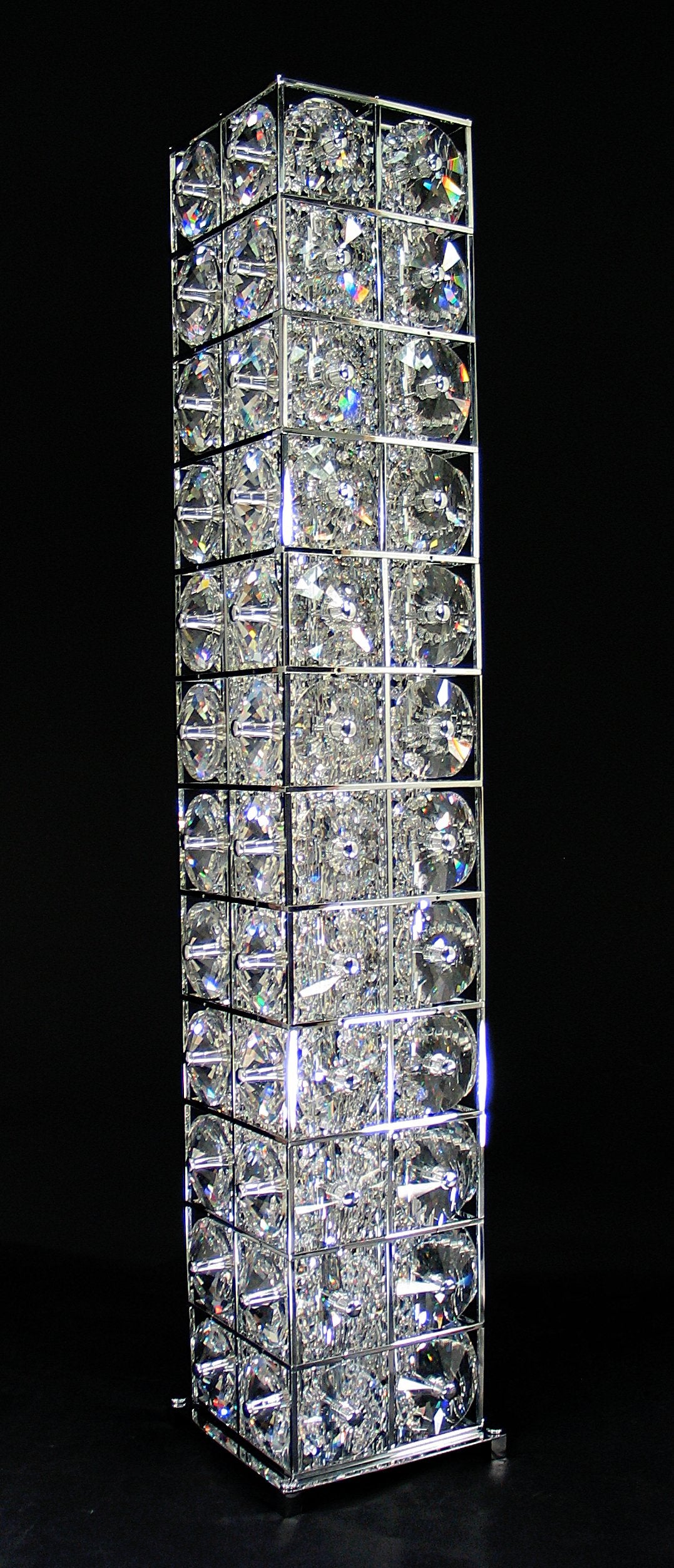 48 Crystal Floor Lamp 9 Square 12 Light Asfour Crystal