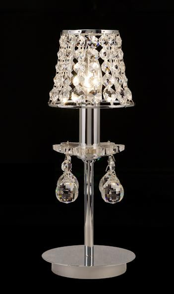 008 Crystal Table Lamp - 4" 1 Light - Asfour Crystal 14mm Beads [T-008(1039)-1L+LS1]