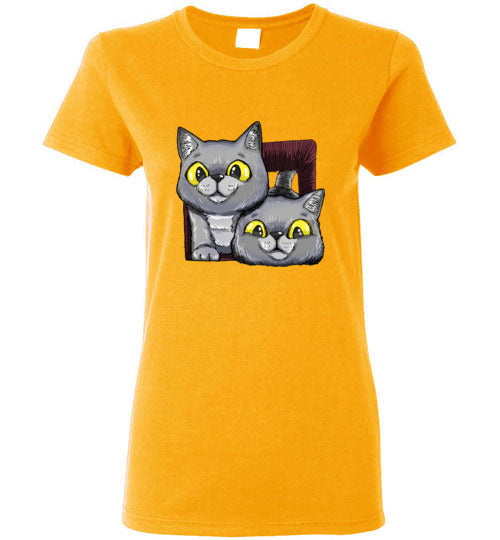Exo and Exi the Excited Cats Women's T-shirt S-2XL-T-shirt-Kucicat