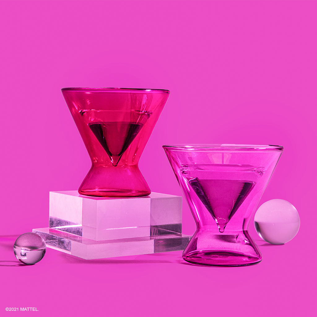 Barbie™ x Dragon Glassware® Stemless Martini Glasses | Shop Now