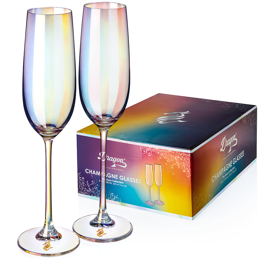 Set of 4 Aura Crystal Stemless Wine Glasses