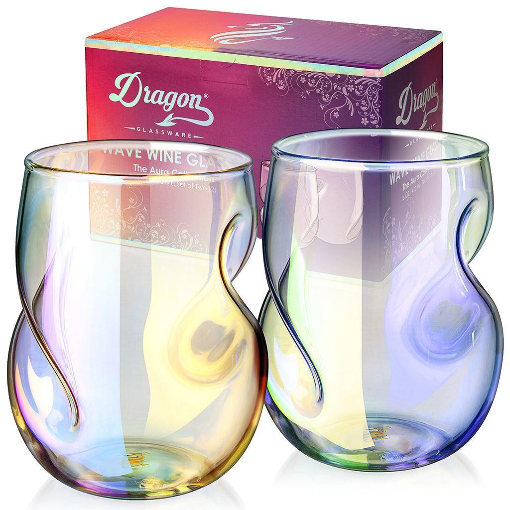 Dragon Glassware Upside Down Beer Glasses - Set of 2