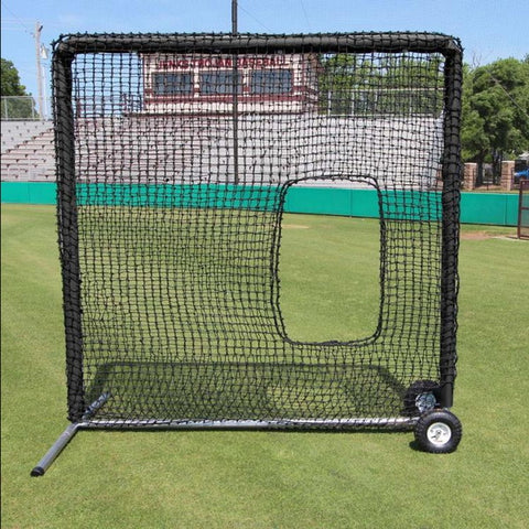 7' x 7' Premier Softball Pitching Screen with Wheels