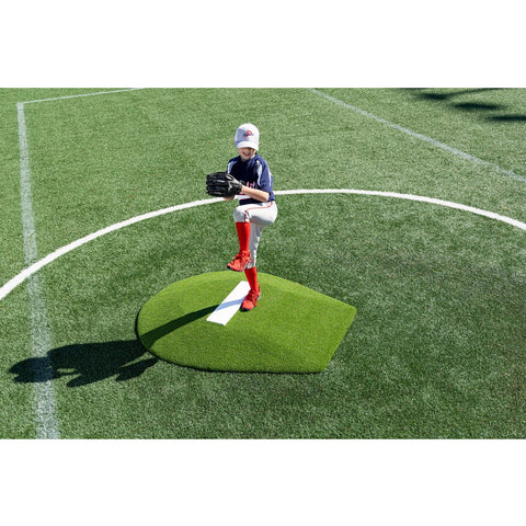 PortoLite 6" Portable Youth Pitching Mound For Baseball Green Player Pitching on field