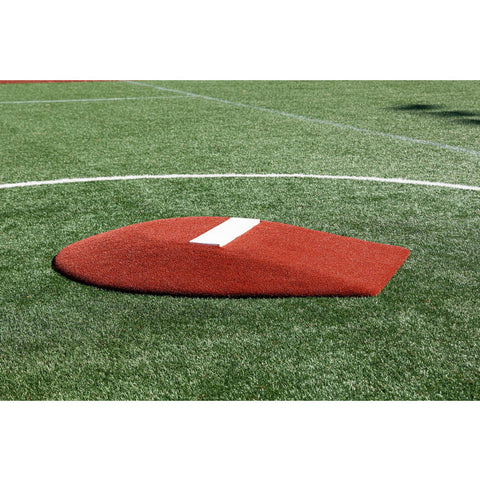 PortoLite 6" Portable Youth Pitching Mound For Baseball red side view close up