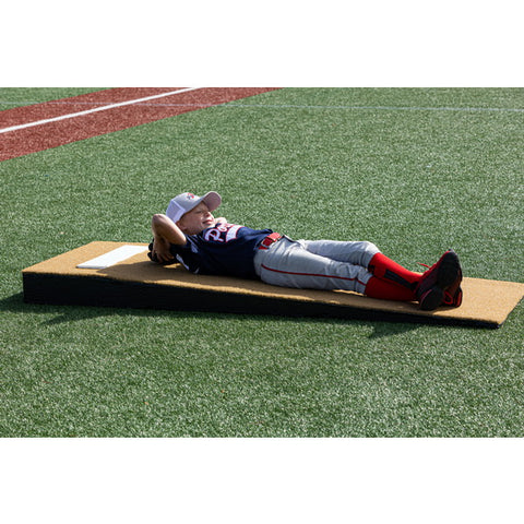 Portolite Jr. Practice Portable Pitching Mound Tan With Player on Top