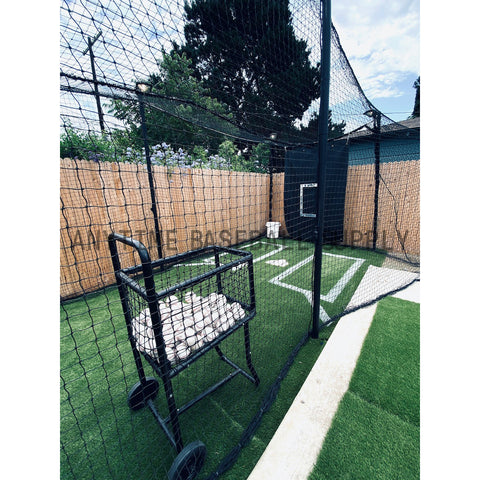 Backyard Batting Cage with Ball Cart Caddy