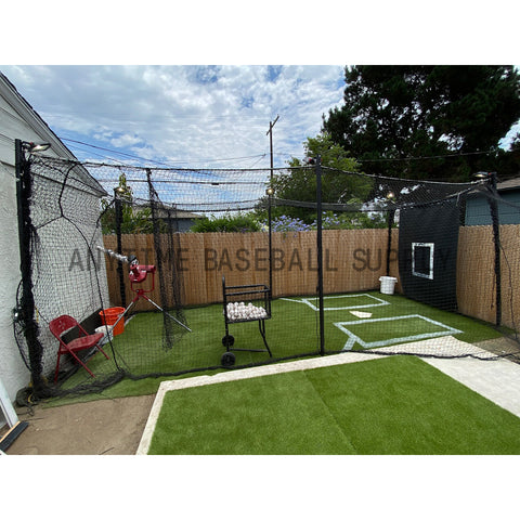 Small Backyard Batting Cage Full Setup