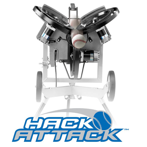 Hack Attack three wheel pitching machine for baseball and softball