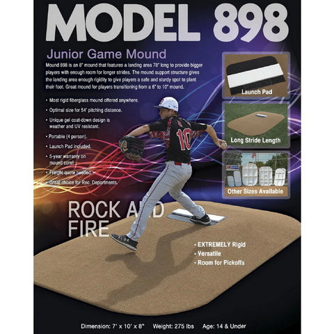 Pitch Pro 898 8" Portable Game Pitching Mound Information Sheet
