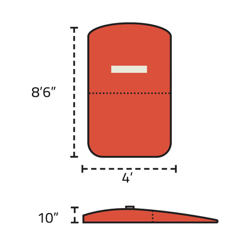 Portolite 10" Two-Piece Practice Pitching Mound Dimension