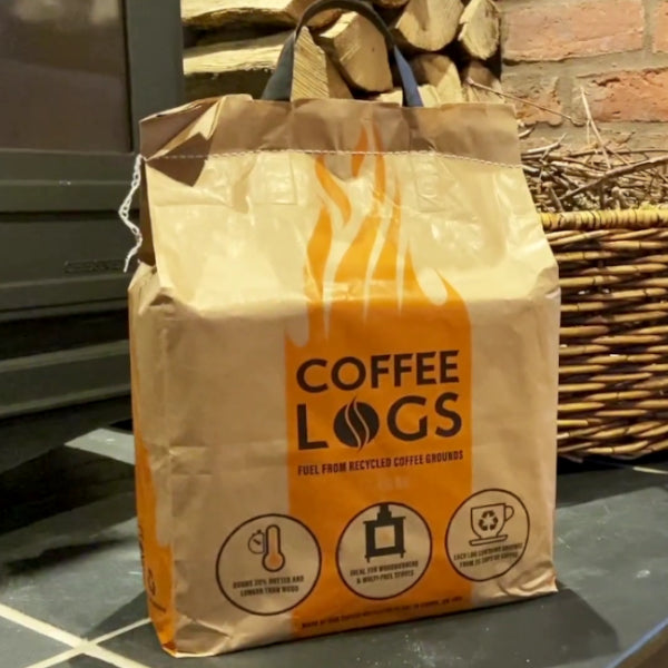 Product Shot of Bio-Bean Coffee Logs by Lekto Woodfuels