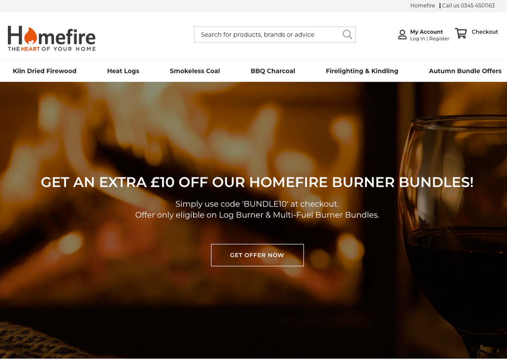 Screenshot of the homefire.co.uk web site.