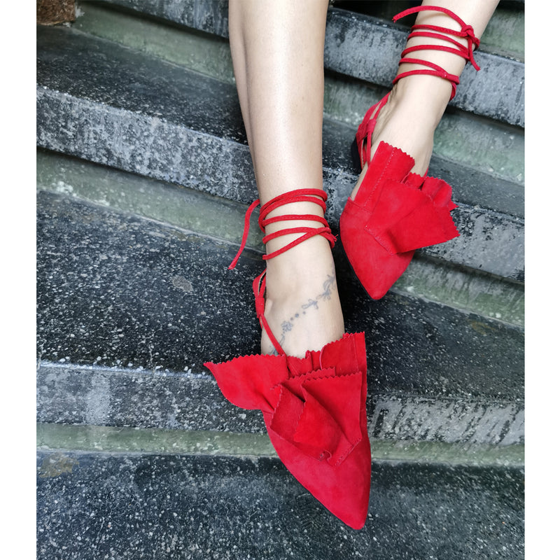 Lullaby red suede ballerinas – 