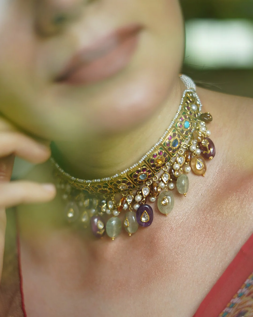 deccani navaratna necklace for mehndi