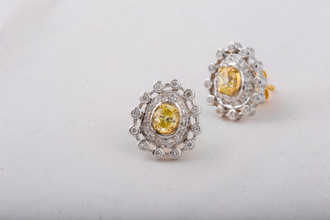 yellow diamond studs