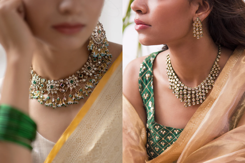 Indian polki necklaces