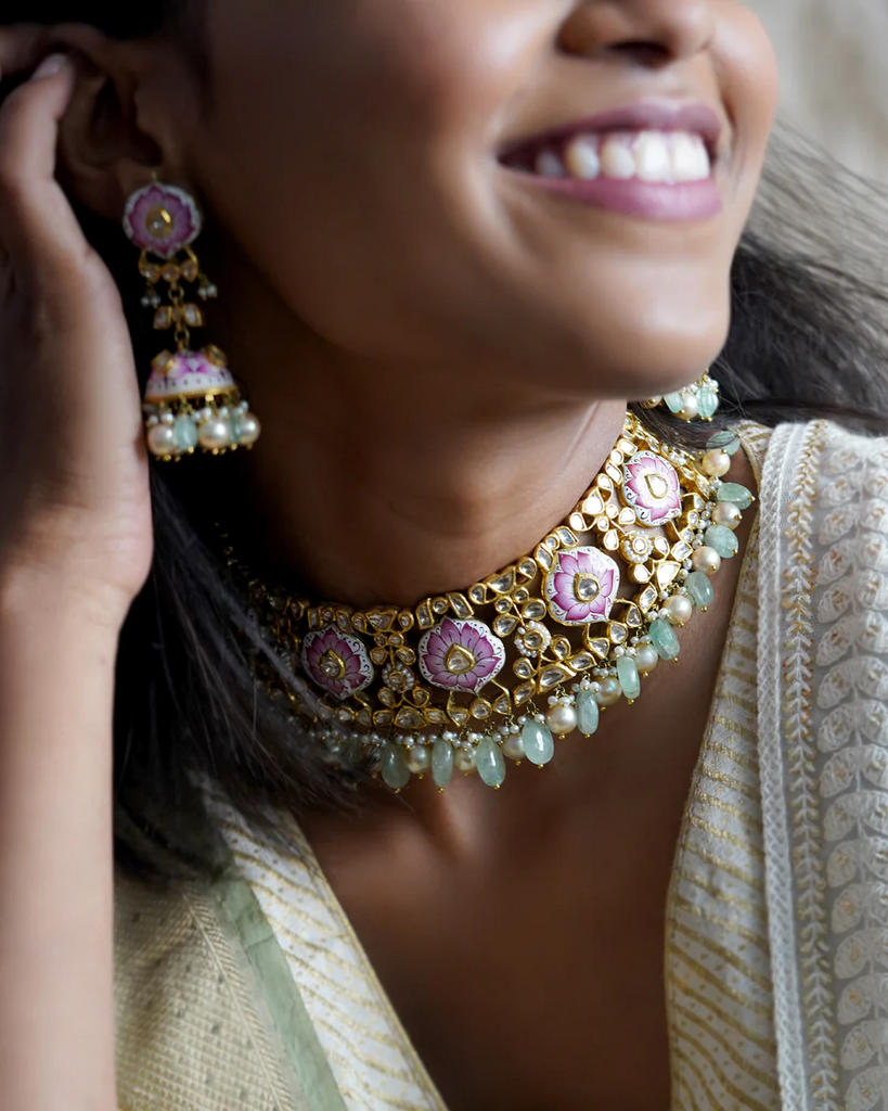 meenakari necklace for engagement