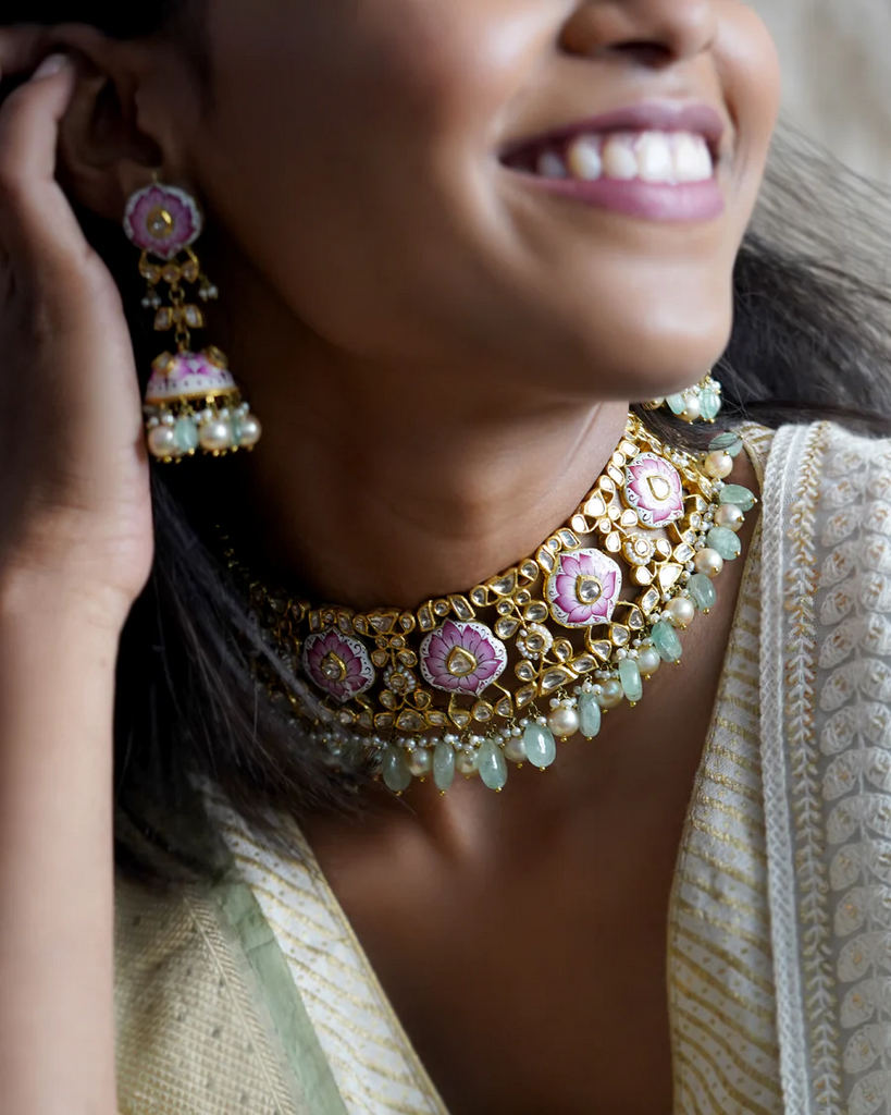 meenakari necklace for mehndi