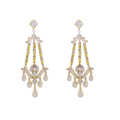 yellow diamond dangling earrings