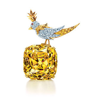 tiffany yellow diamond bird on the rock clip